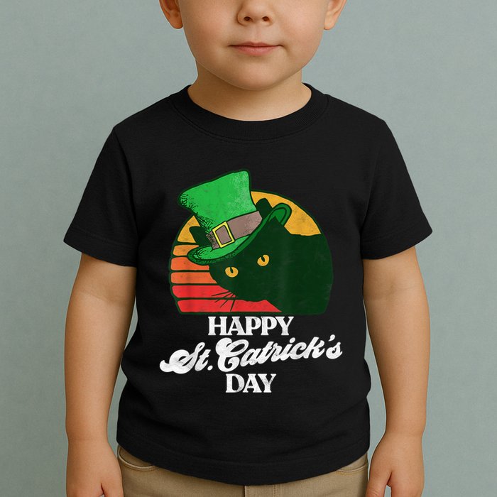 Funny Happy St CatrickS Day 80S St Patricks Cat Retro Toddler T-Shirt