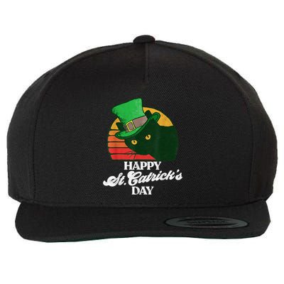 Funny Happy St CatrickS Day 80S St Patricks Cat Retro Wool Snapback Cap
