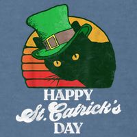 Funny Happy St CatrickS Day 80S St Patricks Cat Retro Garment-Dyed Sweatshirt