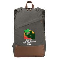 Funny Happy St CatrickS Day 80S St Patricks Cat Retro Cotton Canvas Backpack