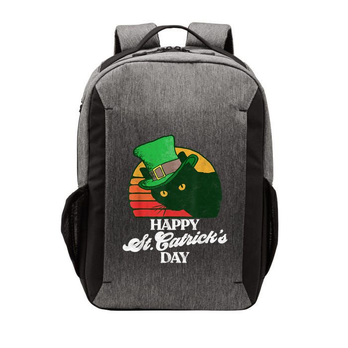 Funny Happy St CatrickS Day 80S St Patricks Cat Retro Vector Backpack