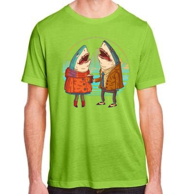 Funny Hipster Shark Couple Adult ChromaSoft Performance T-Shirt