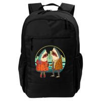 Funny Hipster Shark Couple Backpack