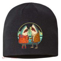 Funny Hipster Shark Couple Sustainable Beanie