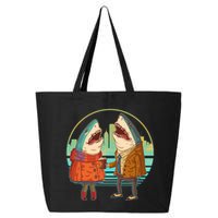 Funny Hipster Shark Couple 25L Jumbo Tote