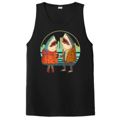 Funny Hipster Shark Couple PosiCharge Competitor Tank