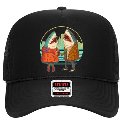 Funny Hipster Shark Couple Trucker Hat