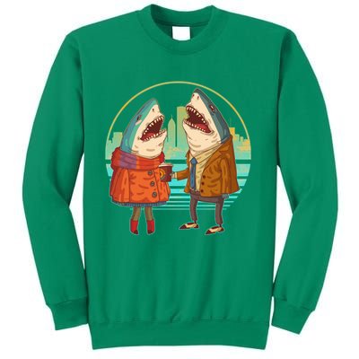 Funny Hipster Shark Couple Sweatshirt