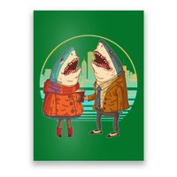 Funny Hipster Shark Couple Poster