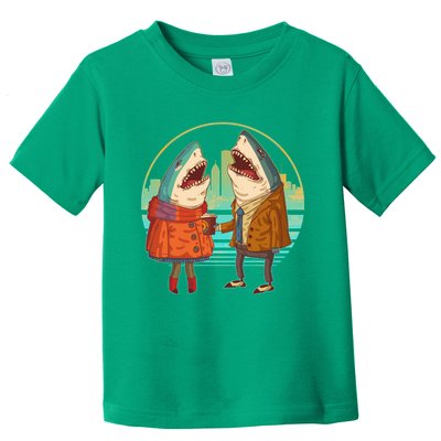 Funny Hipster Shark Couple Toddler T-Shirt