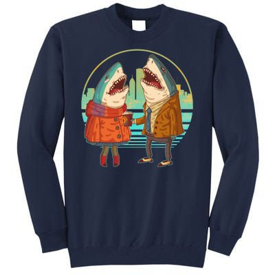 Funny Hipster Shark Couple Tall Sweatshirt