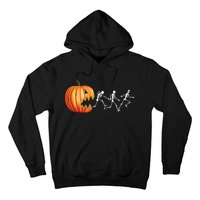 Funny Halloween Skeleton Running Pumpkin Jack O Lantern Eating Hoodie