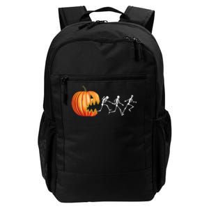 Funny Halloween Skeleton Running Pumpkin Jack O Lantern Eating Daily Commute Backpack