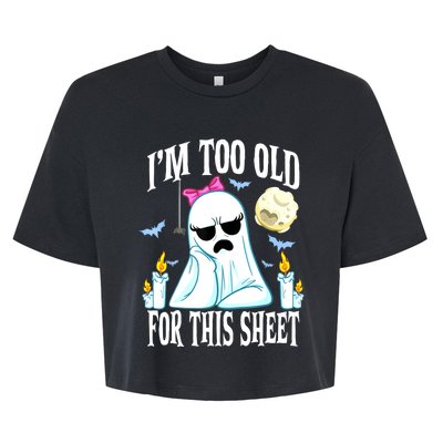 Funny Halloween Shirts For Ghost Face Costume Adult Bella+Canvas Jersey Crop Tee