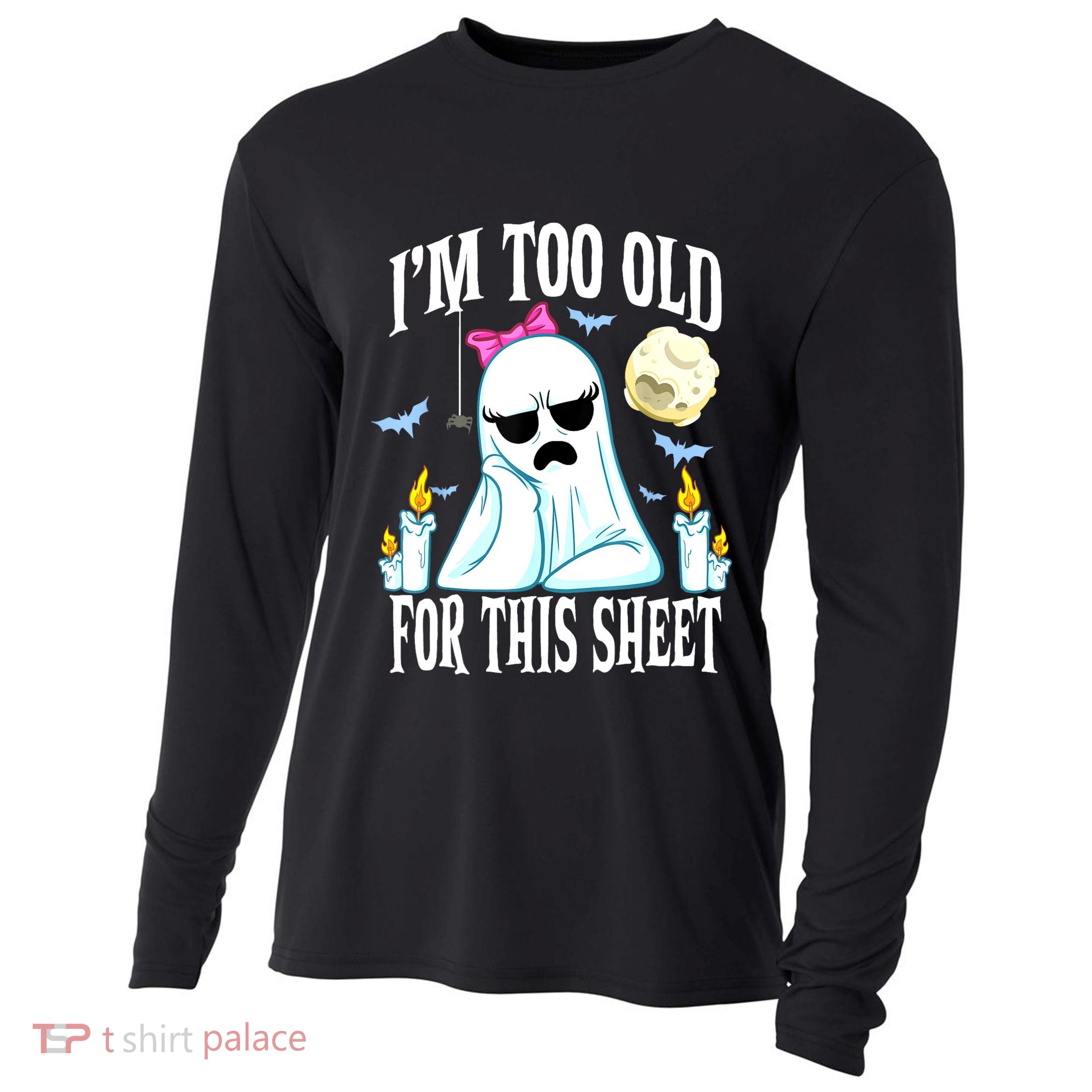 Funny Halloween Shirts For Ghost Face Costume Adult Cooling Performance Long Sleeve Crew
