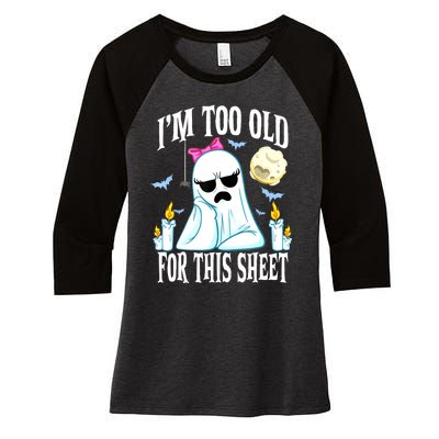 Funny Halloween Shirts For Ghost Face Costume Adult Women's Tri-Blend 3/4-Sleeve Raglan Shirt