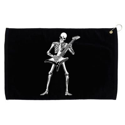 Funny Halloween Skeleton Guitarist Rock And Roll Band Guitar Gift Grommeted Golf Towel