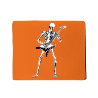 Funny Halloween Skeleton Guitarist Rock And Roll Band Guitar Gift Mousepad