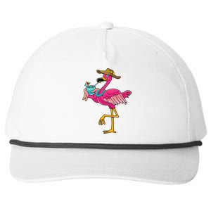 Flamingo Hawaiian Summer Tropical Luau Snapback Five-Panel Rope Hat