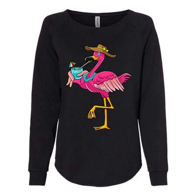 Flamingo Hawaiian Summer Tropical Luau Womens California Wash Sweatshirt