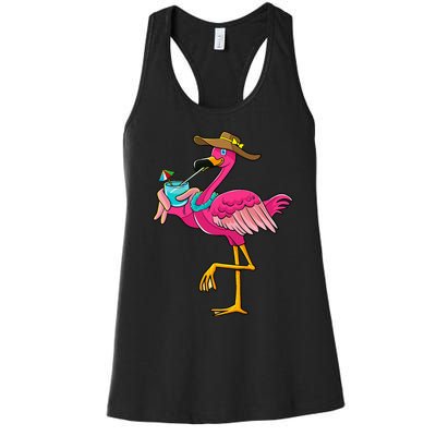 Flamingo Hawaiian Summer Tropical Luau Women's Racerback Tank