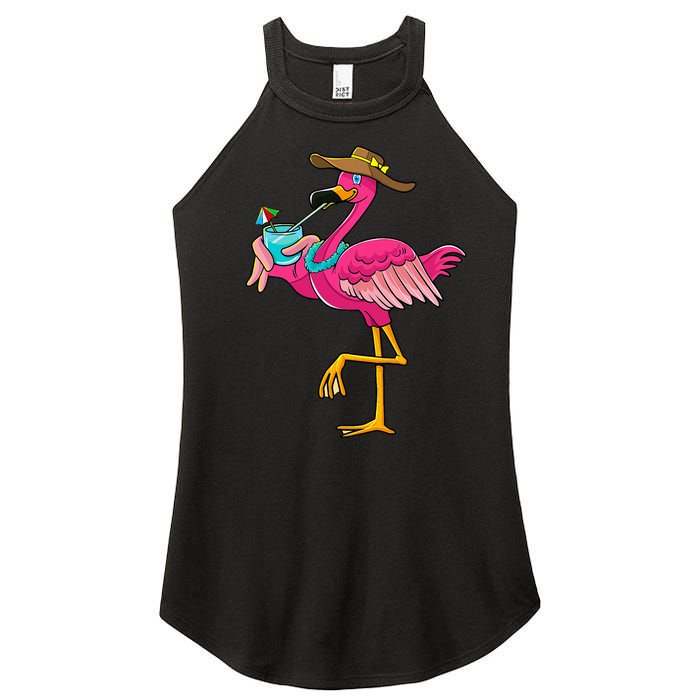 Flamingo Hawaiian Summer Tropical Luau Women’s Perfect Tri Rocker Tank