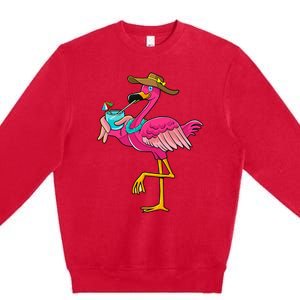 Flamingo Hawaiian Summer Tropical Luau Premium Crewneck Sweatshirt