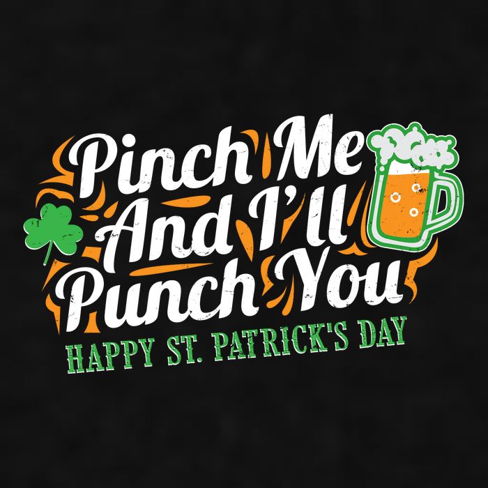 Funny Happy St Patrick's Day Pinch Me And I'll Punch You Ladies PosiCharge Tri-Blend Wicking Tank