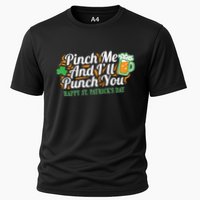 Funny Happy St Patrick's Day Pinch Me And I'll Punch You Cooling Performance Crew T-Shirt