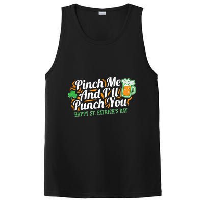 Funny Happy St Patrick's Day Pinch Me And I'll Punch You PosiCharge Competitor Tank