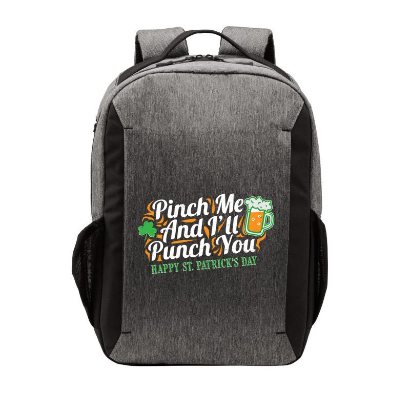 Funny Happy St Patrick's Day Pinch Me And I'll Punch You Vector Backpack