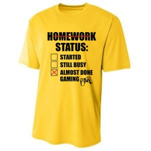 Funny Homework Status Still Busy Gaming Gamer Meme Performance Sprint T-Shirt