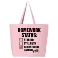 Funny Homework Status Still Busy Gaming Gamer Meme 25L Jumbo Tote