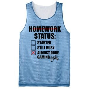 Funny Homework Status Still Busy Gaming Gamer Meme Mesh Reversible Basketball Jersey Tank