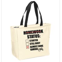 Funny Homework Status Still Busy Gaming Gamer Meme Zip Tote Bag