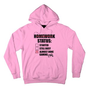 Funny Homework Status Still Busy Gaming Gamer Meme Hoodie