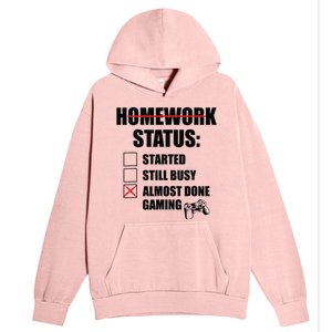 Funny Homework Status Still Busy Gaming Gamer Meme Urban Pullover Hoodie