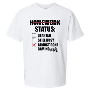 Funny Homework Status Still Busy Gaming Gamer Meme Sueded Cloud Jersey T-Shirt