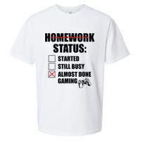 Funny Homework Status Still Busy Gaming Gamer Meme Sueded Cloud Jersey T-Shirt