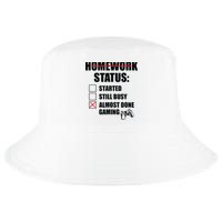 Funny Homework Status Still Busy Gaming Gamer Meme Cool Comfort Performance Bucket Hat