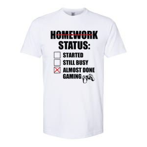 Funny Homework Status Still Busy Gaming Gamer Meme Softstyle CVC T-Shirt