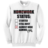 Funny Homework Status Still Busy Gaming Gamer Meme Sweatshirt