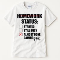 Funny Homework Status Still Busy Gaming Gamer Meme Tall T-Shirt
