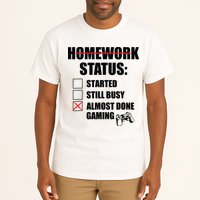 Funny Homework Status Still Busy Gaming Gamer Meme Tall T-Shirt