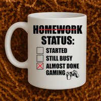 Funny Homework Status Still Busy Gaming Gamer Meme Mug