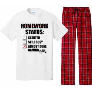 Funny Homework Status Still Busy Gaming Gamer Meme Pajama Set