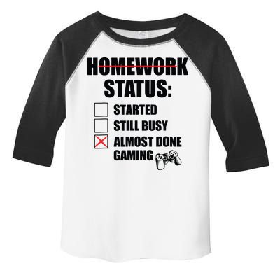 Funny Homework Status Still Busy Gaming Gamer Meme Toddler Fine Jersey T-Shirt
