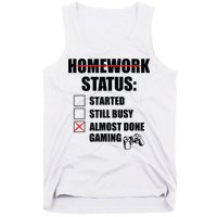 Funny Homework Status Still Busy Gaming Gamer Meme Tank Top