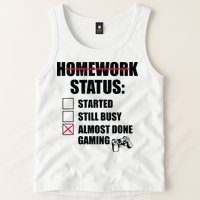 Funny Homework Status Still Busy Gaming Gamer Meme Tank Top
