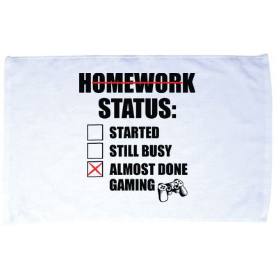 Funny Homework Status Still Busy Gaming Gamer Meme Microfiber Hand Towel